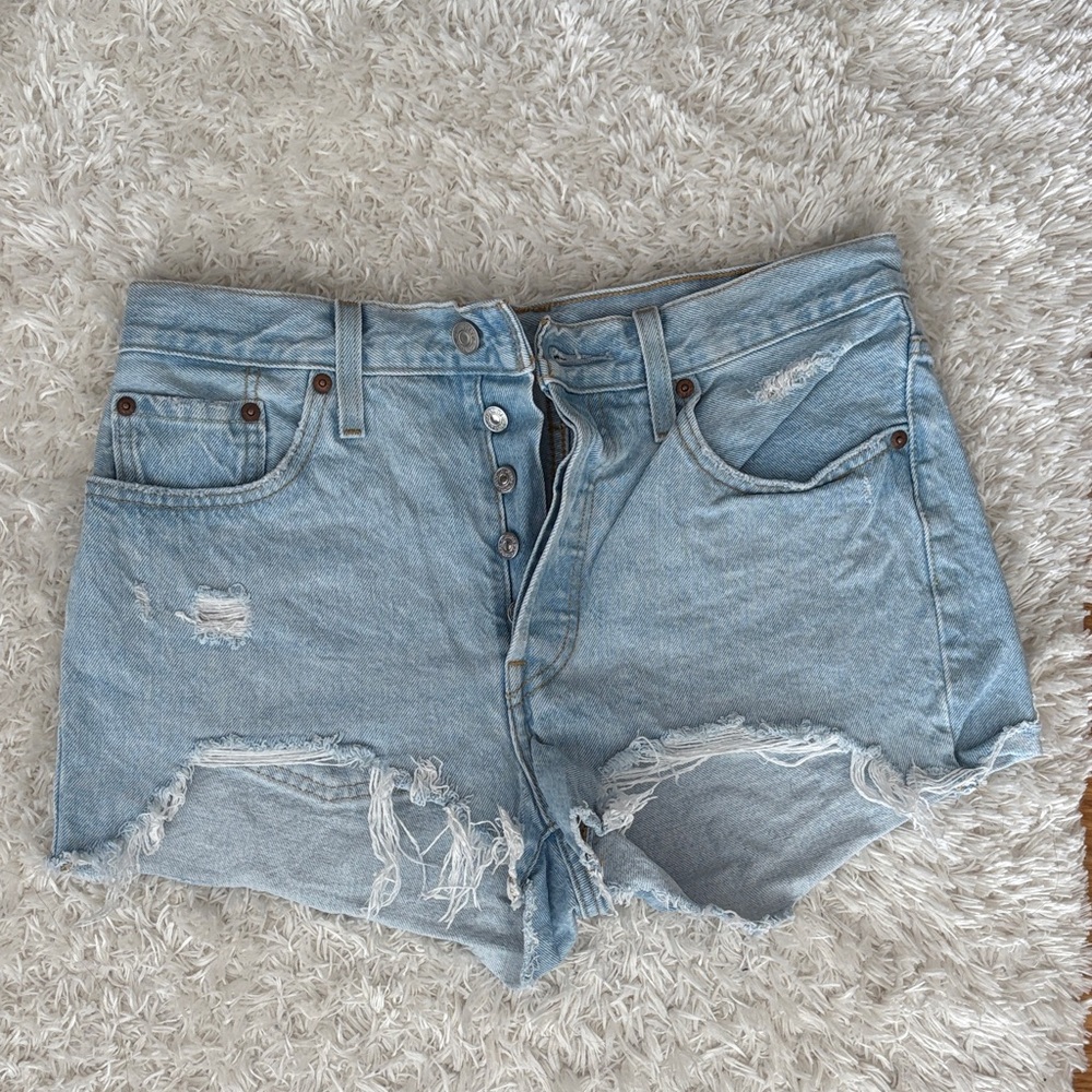 Levi's Light Blue Jean Shorts